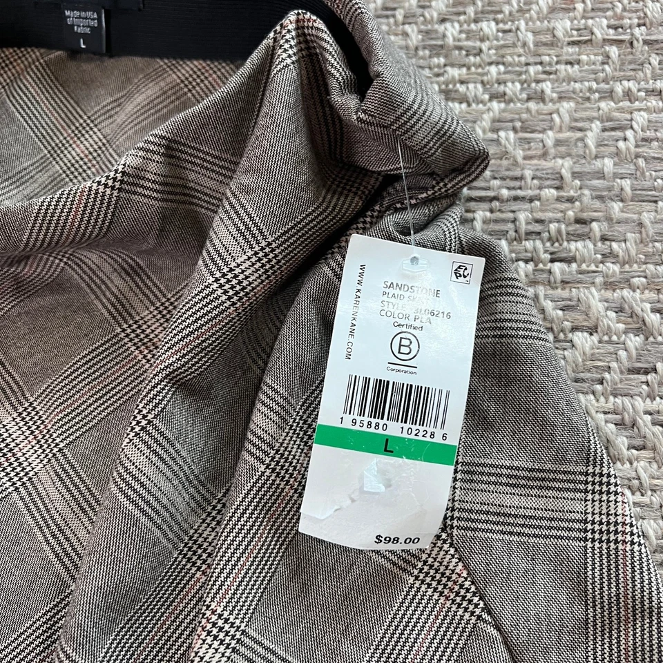 Falda a cuadros Karen Kane talla grande Foto 2 de 4