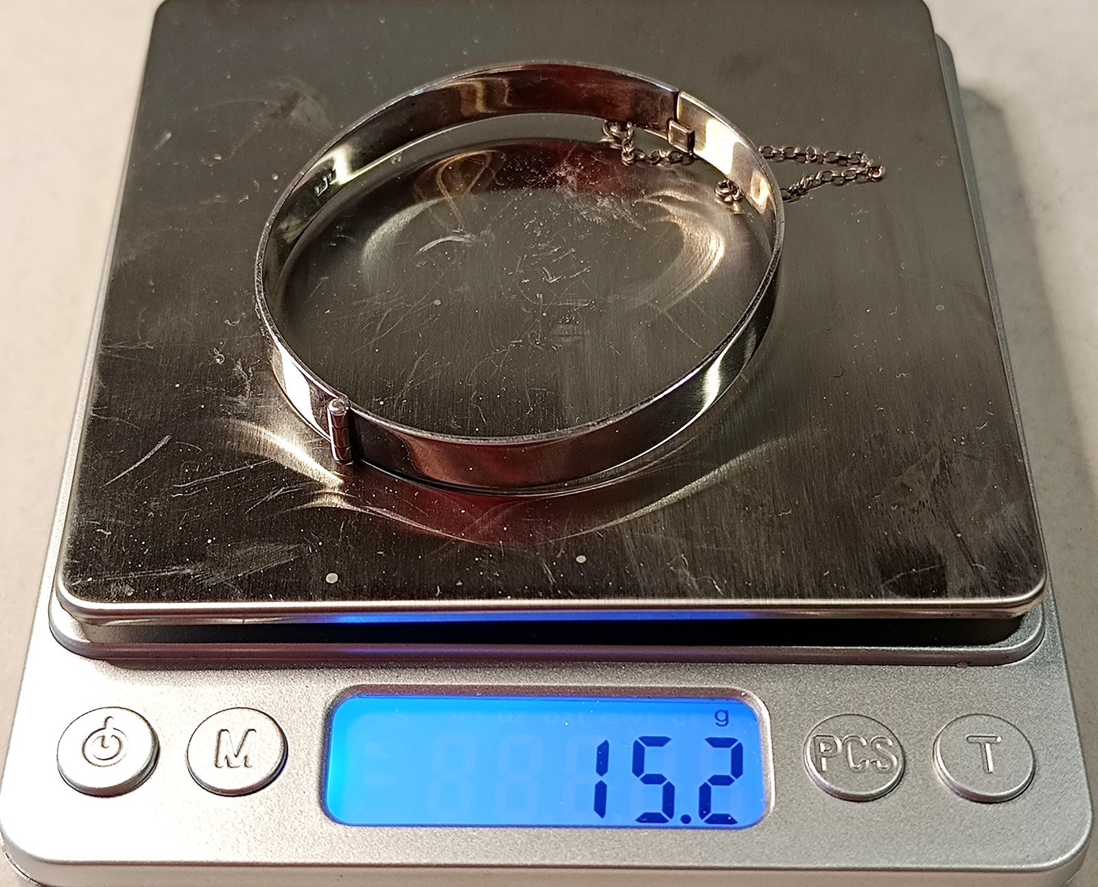 Sterling Silver Ladies Solid Bangle Hallmarked Ov… - image 5