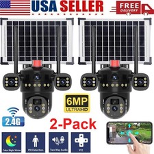 2PCS Solar Power Wireless Security Camera WiFi Outdoor Night Vision Surveillance