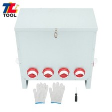 85-120LBS Automatic Chicken Feeder 10-Port Metal Poultry Feeder Box Outdoor