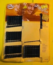 Vintage 1977 Black Bobby Pins, On Card NOS