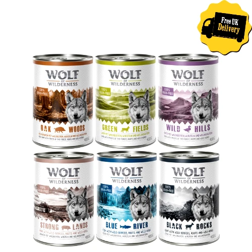 Wolf of Wilderness 'The Taste of' Saver Pack Protein Tin Wet Dog Food 24 x 400g