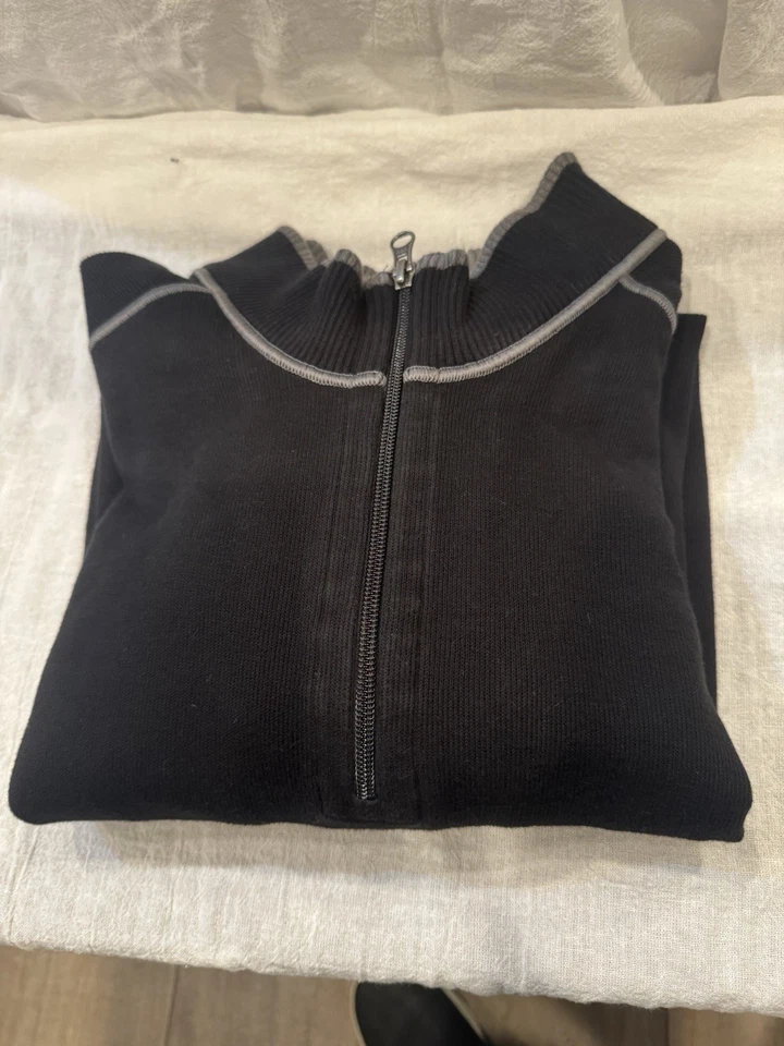 CUTTER & BUCK MCK00492 - Men's Overtime Half Zip Overknit  Black & Gray  Medium - Image 4 of 4