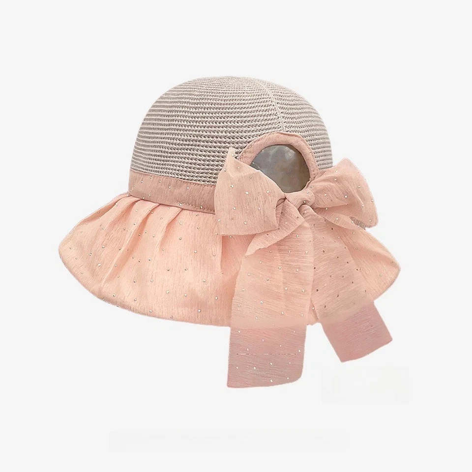 Chapeau Bob En Paille Femme À Large Bord Avec Nœud, Couleurs Multicolores - Photo 1/4