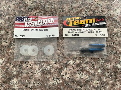 #ad Factory Team Associated Inline Front Axles Blue Anodized 8443B Vintage amp; Washers $29.99