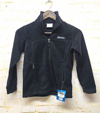 Columbia Mountain II Fleece Youth Size S Black Full-Zip Jacket Pockets New