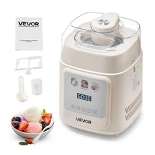 VEVOR 1 Quart Automatic Ice Cream Maker with Built-in Compressor No Pre-freezing