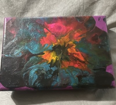 Abstract Painting on Canvas, Unframed Single Piece Abstract Art Wall Decor