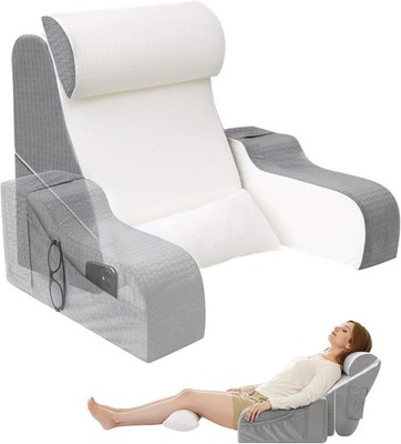 2-in-1 faltbares Lese- & Keilkissen für Bett Erwachsene 48 cm hoch ergonomischer Rücken