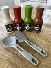 Play Food Step 2 Condiments Bottles & Utensils 6 Pcs-4.5" Tall Kitchen Fun