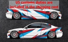Car Side Wrap Racing Stripes Color Sticker Drift Livery Custom Graphics Decal 2