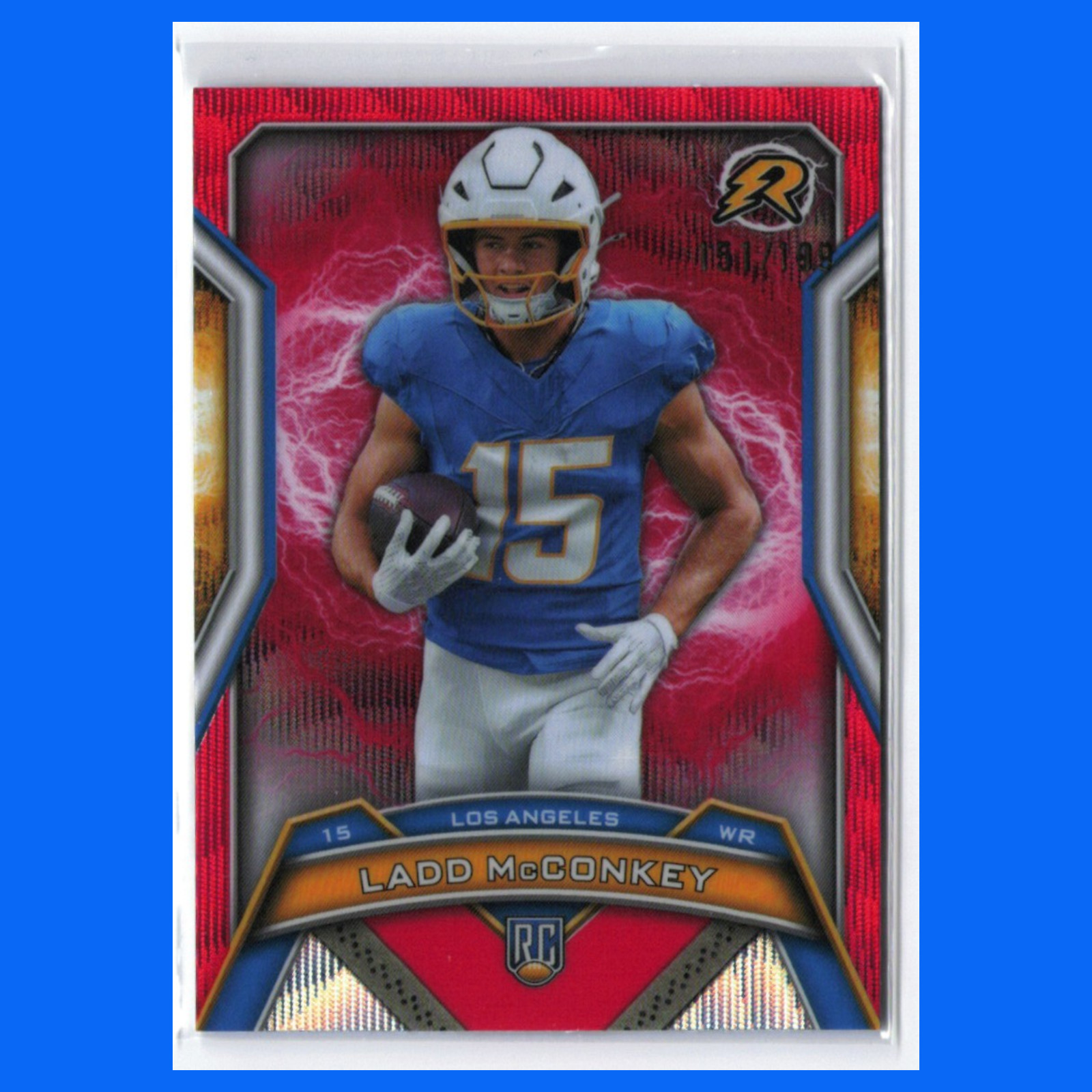 Ladd McConkey Rookie /199 #154 2024 Topps Resurgence Crimson Surge Chargers Card