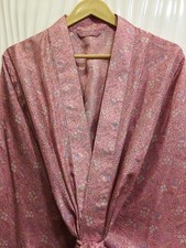 Pure Silk Midi Kimono Robe Knee Length Gown Silk Kimono Robe Pink MKMO2221