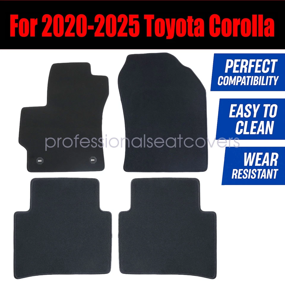 Напольные коврики ковер для 2020 2021 2022 2023 2024 2025 Toyota Corolla велюровый черный - Изображение 3 из 4