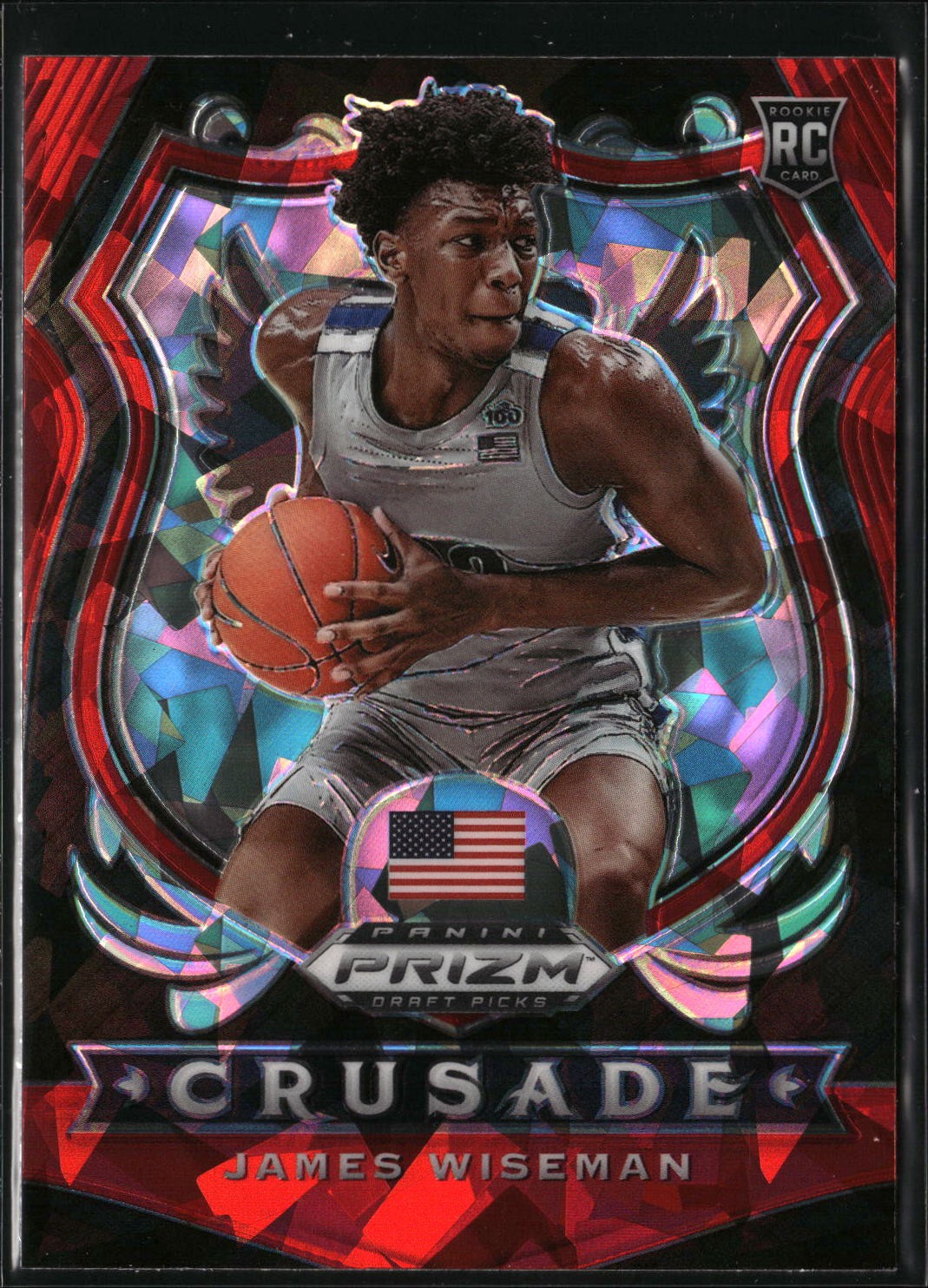 2020 Panini Prizm Draft Picks Collegiate #82 James Wiseman Red Ice