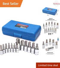 13 Piece Hex Bit Socket Set S2 Steel Metric 2mm-14mm Allen Bit Kit