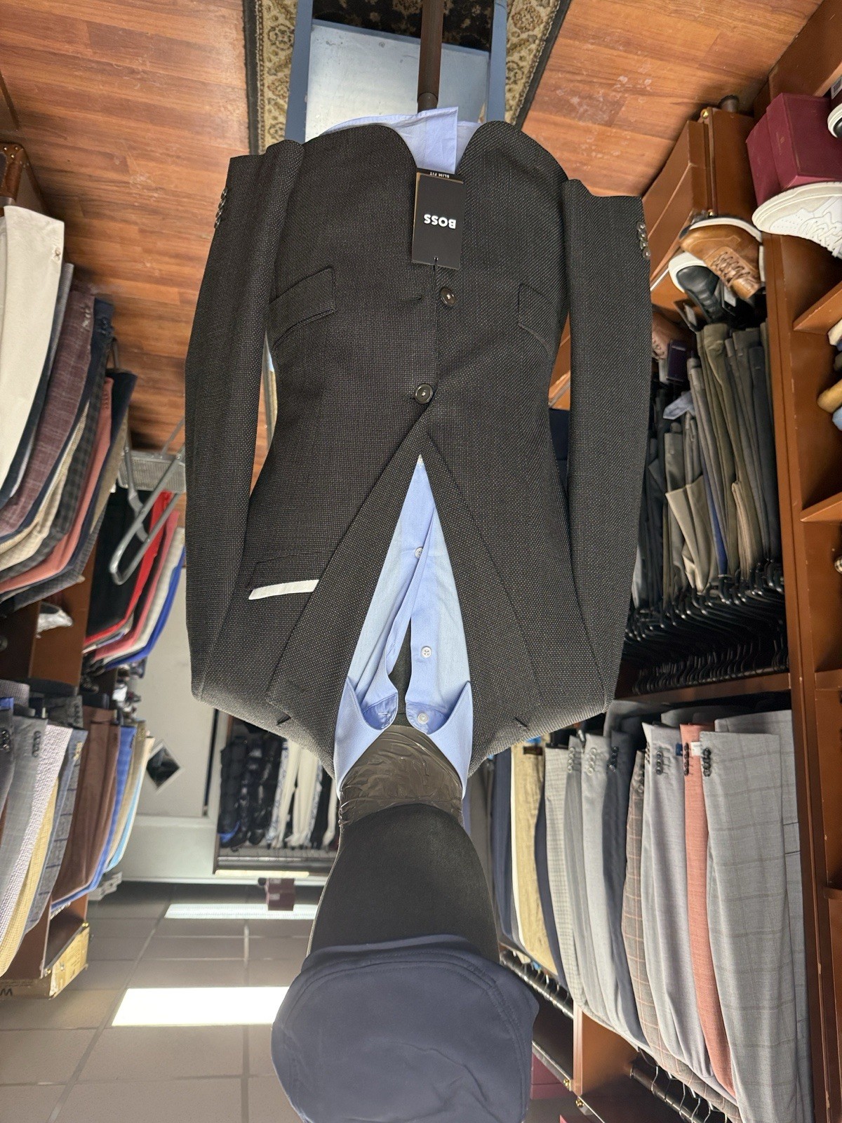 Hugo Boss Men's Henry181S Slim Fit Wool Blue Sport Coat Jacket Sz 36S