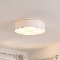Styliche Deckenleuchte Leonor Weiß Papier Rund 3-Flmg Wohnlich Wohnzimmer Lampe