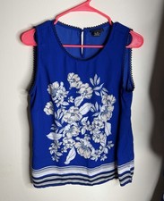 Liz Claiborne royal Blue floral camisole