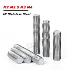 Image of M2 M2.5 M3 M4 Fully Threaded Rod Bar Studding A2 Stainless Steel 10-300mm Long