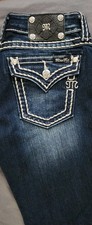 Miss Me Signature Skinny Dark Wash Blue Rhine...