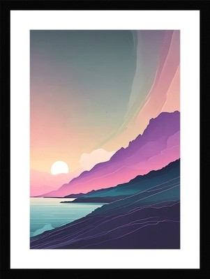Moody Northern Lights Framed Wall Art Poster Canvas Print Picture