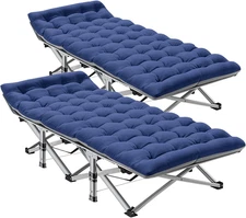 ABORON Camping Cot for Adult 28" Extra Wide, 2PK Heavy-Duty 1200D Oxford Cot for