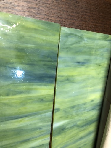 4 Pc Antique Stained Glass Panels From Lantern Greens, Blue Estate Find - Picture 9 of 14