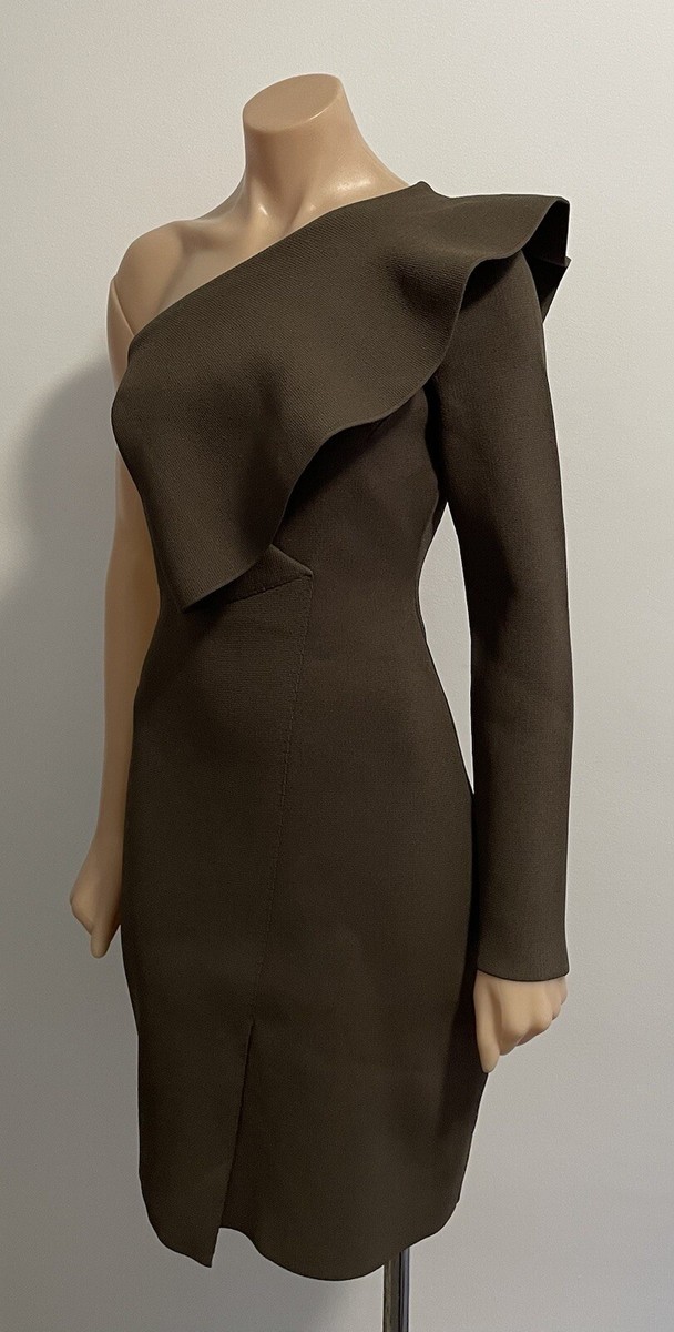 scanlan theodore crepe knit ruffle dress Scanlan Theodore Crepe Knit Ruffle Dress