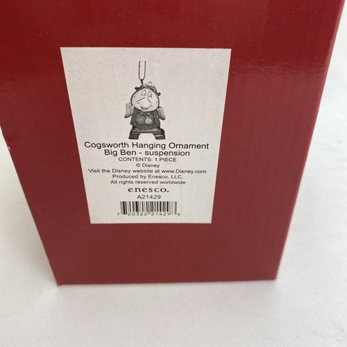 Enesco Disney Showcase Cogsworth Hanging Christmas Tree Ornament Big Ben Boxed - Picture 7 of 7