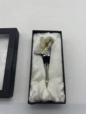 WINE BOTTLE STOPPER Silver High Heel with Sparkle Stones
