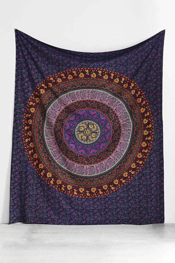 Large Indian Mandala Tapestry Hippie Hippy Wall Hanging Dorm Throw Bedspread Art - image 3 of 4