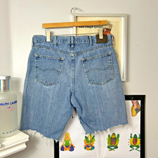 Vintage Distressed Denim Lee Cut Off Jean Shorts Size 34"