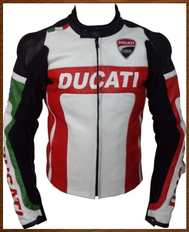 Ducati Motorbike/Motorcycle CE Armoured Leather Jacket