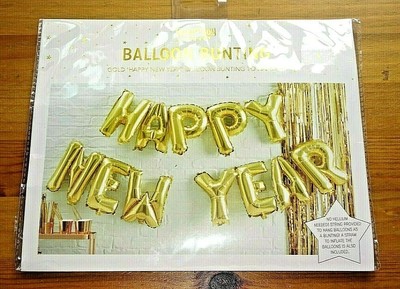 PAPERCHASE ~ 'HAPPY NEW YEAR' ~ GINGER RAY GOLD BALLON JAGT ZUM AUFHÄNGEN ~ NEU