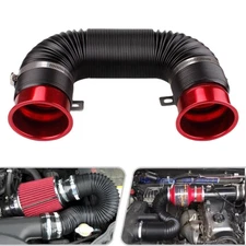 Universal 3'' Flexible Car Cold Air Intake Hose Filter Pipe Telescopic Tube Kit