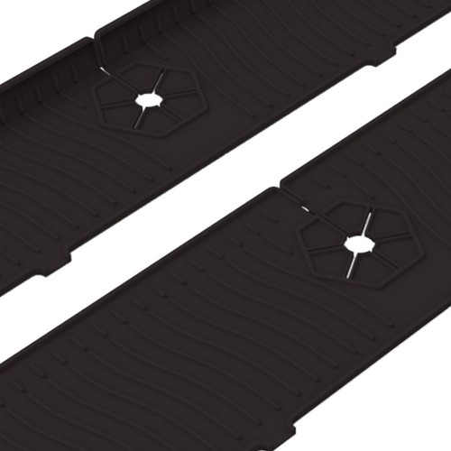 Silicone Faucet Absorbent Draining Mat Splash Guard Water Catcher (Black) ES - Picture 9 of 10
