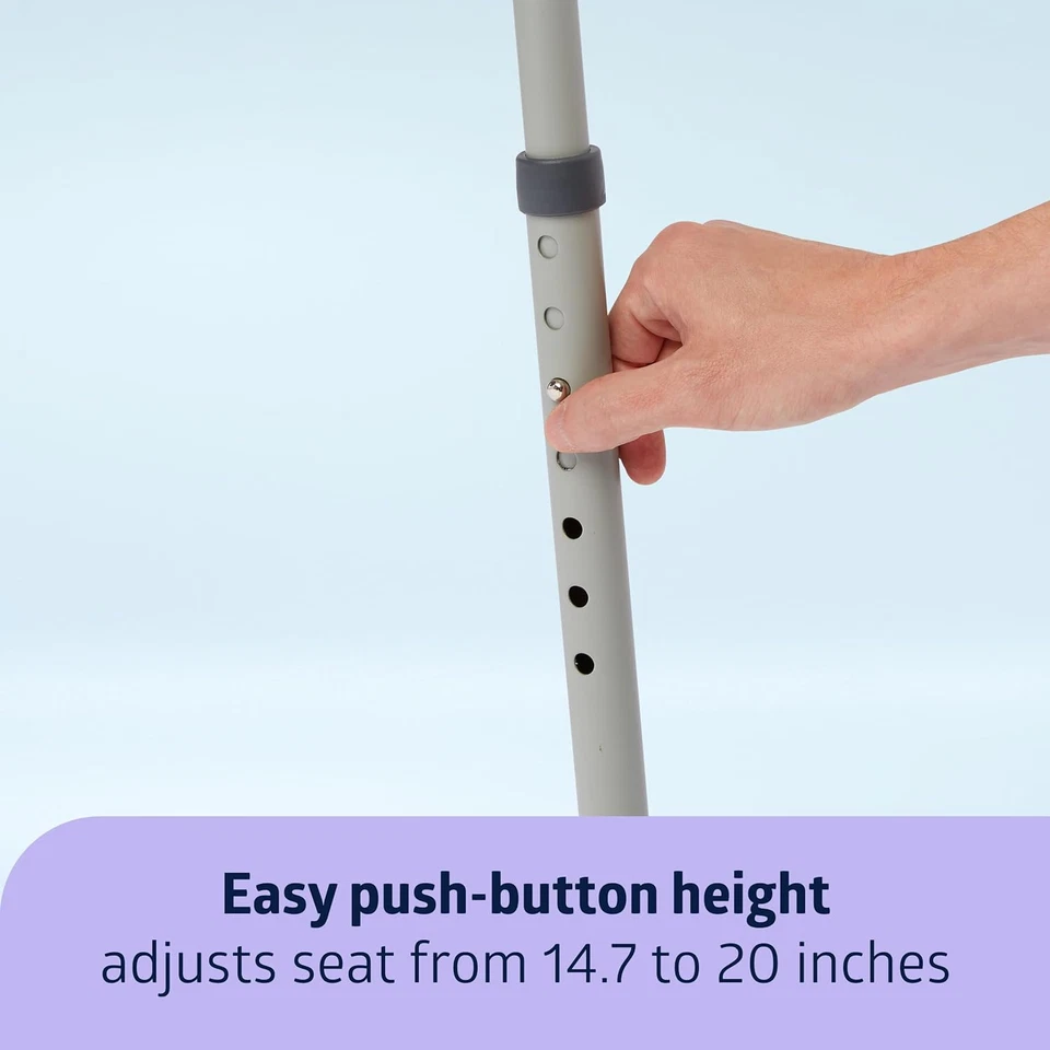 Medline 3-In-1 Steel Adjustable Bedside Commode W/ Microban Protection, Portable - Image 3 of 4