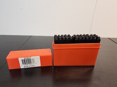 NEW 3MM NUMBER AND LETTER PUNCH PLASTIC CASE CAPITAL LETTERS NEW IN BOX 1/8''