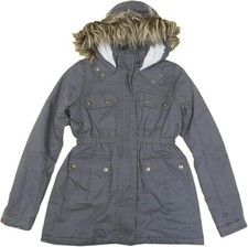 Jou Jou Big Girls Anorak Jacket with Faux-Fur Trim, Charcoal Large 14