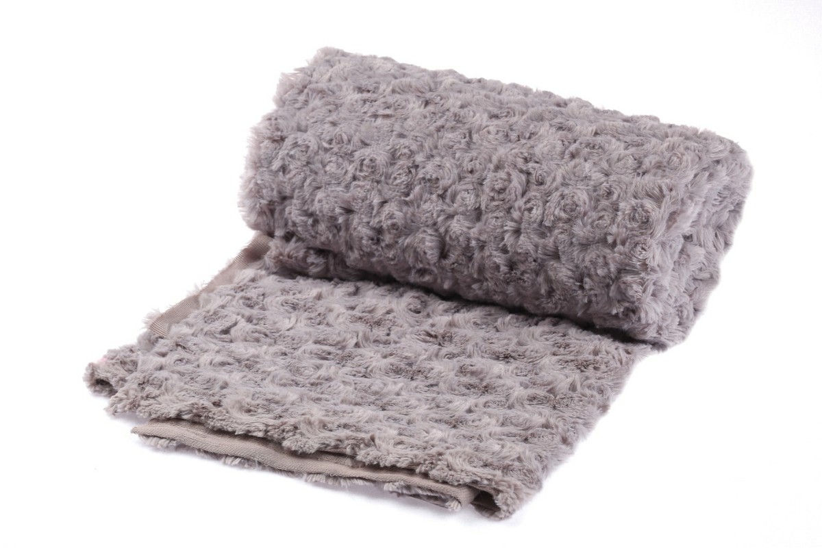 Tissu Doux Minkee (peluche) - Motif Tourbillon De Roses Texturé - 50cm X 160cm - Oeko-Tex