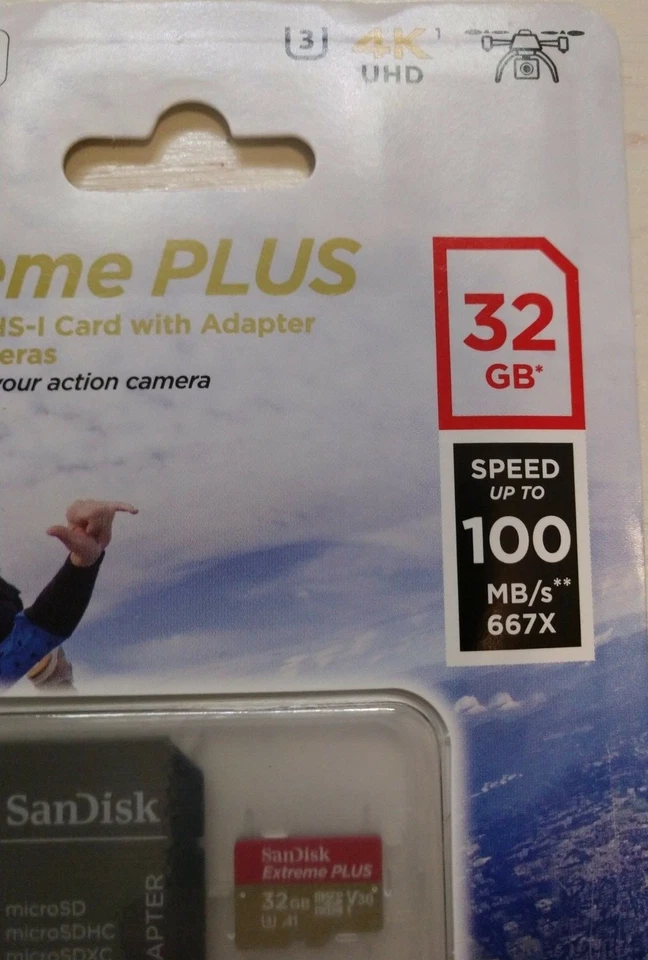 TWO Individual SanDisk 32GB MircoSDHC Card Extreme Plus UHS-I 4K UHD GoPro - Image 3 of 4