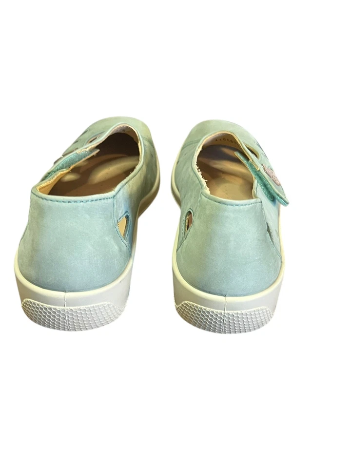 HOTTER 完好绿色皮革舒适概念玛丽珍鞋 8 码美国英格兰 — 第 3/4 张图片