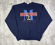 Vintage 90s Mickey Mouse Velva Sheen Blue Pullover Sweatshirt Mens XL USA Made