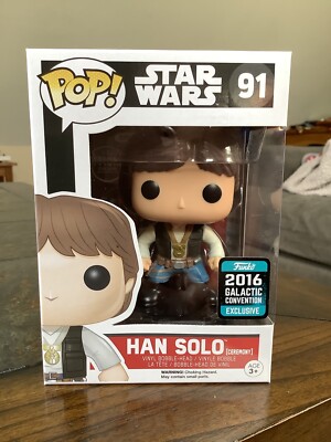 Han Solo Ceremony Star Wars Funko Pop #91 2016 Galactic Convention Excl. Minty!