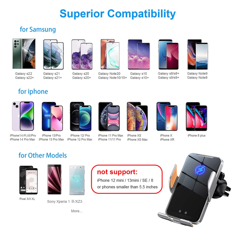 PDKUAI 30W Automatic Clamping Fast Wireless Charger Car Mount Bracket For Phone - Image 3 of 4