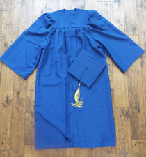 Graduation Cap and Gown Blue Size Large Long Fits Size 5'9"-5'11"