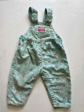 Vtg Osh Kosh B'Gosh Baby Girl Floral Printed Corduroy Overall Size 24 months