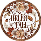 AUTUMN WREATH HELLO FALL Design Metal Sign (READ DESCRIPTION)