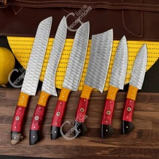 Damascus Chef Knife Set Kitchen Cutlery - Hand Forged Damascus Set